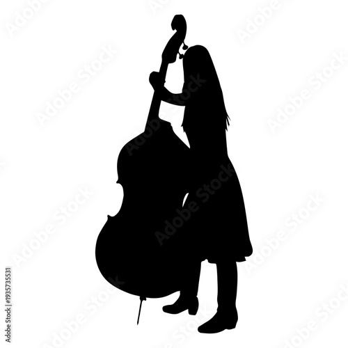 Woman playing cello silhouette