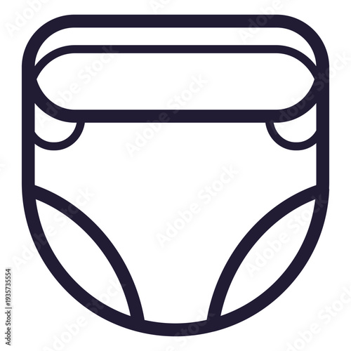 Baby diaper stroke icon