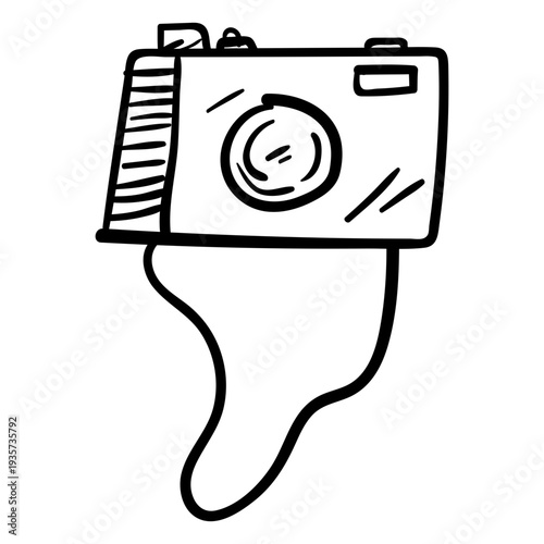 Photo camera hippie doodle