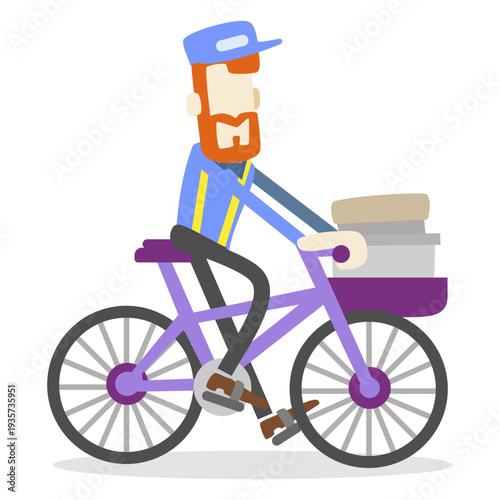 Delivery man riding bike