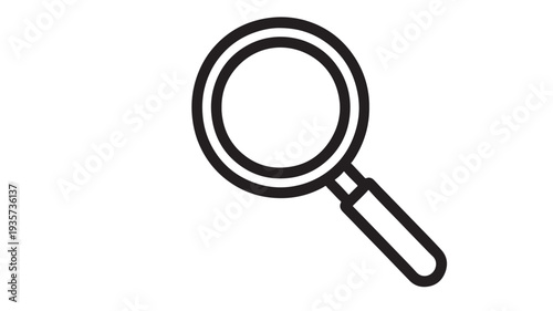 Minimalist Vector Icon of a Magnifying Glass Representing Search Optimization Discovery and Data Analysis
