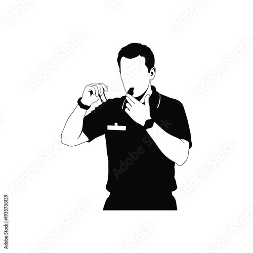 Football Referee Whistle Silhouette Vector