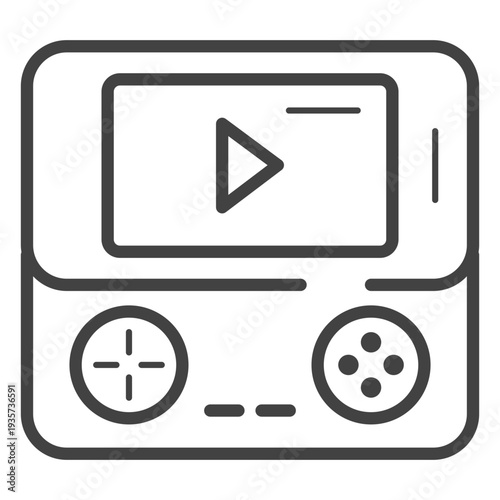Portable game console stroke icon