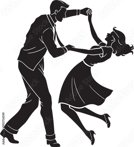 silhouette of a dancing couple