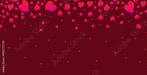Festive heart banner design for valentine's day mother's day birthday and wedding celebrations with lovely patterns and backgrounds