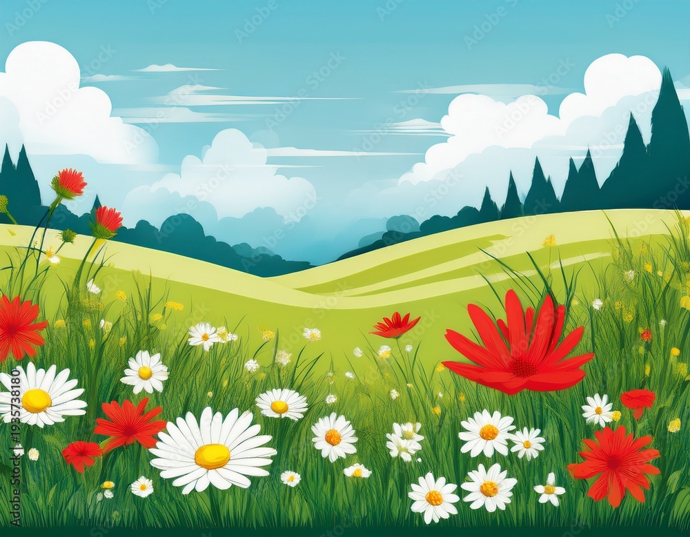 Fototapeta premium flowers in the meadow