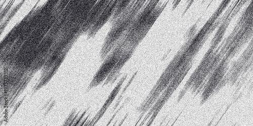 Monochrome abstract background with prominent diagonal lines and a granular noise texture, providing a textured, artistic pattern for visual design and creative applications