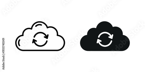 Cloud Data Sync Logo Illustration Storage Transfer Icon