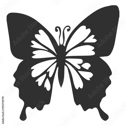Blue emperor butterfly silhouette