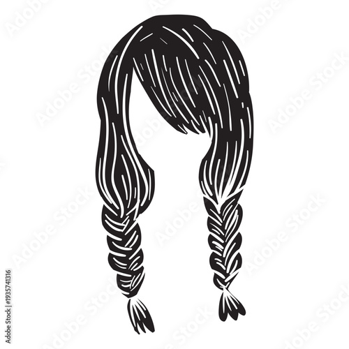 Double braids hair icon