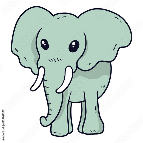 Cute elephant ivory ear trunk flat