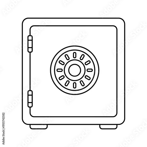 A classic combination lock safe with a dial and sturdy metal construction