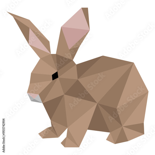 Rabbit bunny muzzle ear low poly