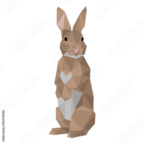 Rabbit ear bunny muzzle low poly