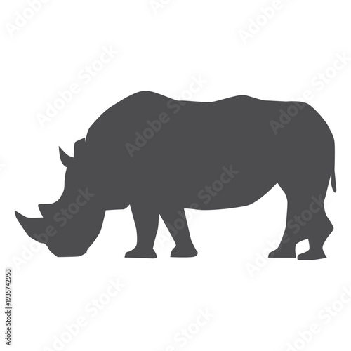 Rhinoceros rhino horn tail fat silhouette