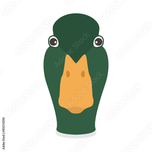Duck beak drake wild duck head flat sticker