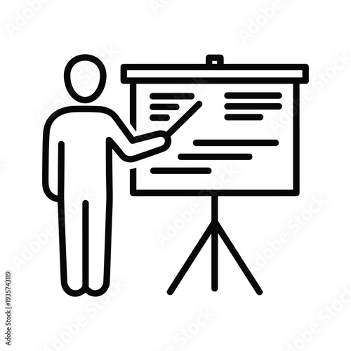 Person presenting information using a flip chart during a meeting or workshop