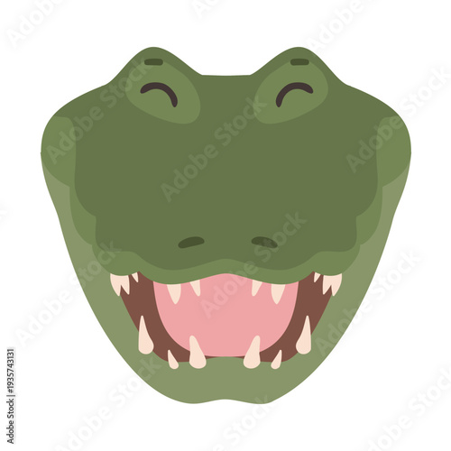 Crocodile laugh alligator fang flat sticker