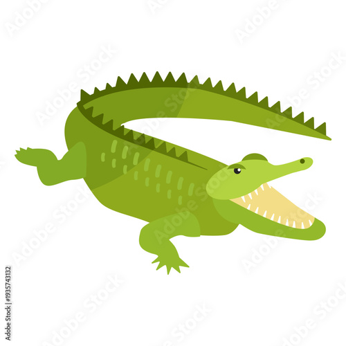 Crocodile alligator jaws tail fang flat