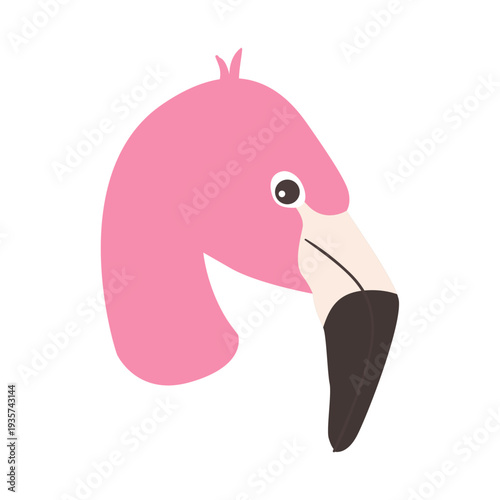 Flamingo beak pink flat sticker