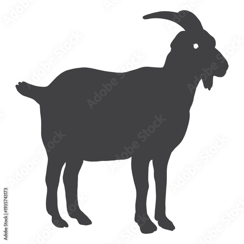 Goat hoof tail horn silhouette