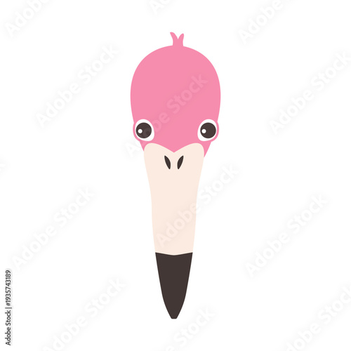 Head flamingo beak pink flat sticker