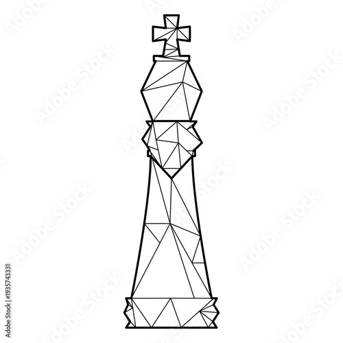 Obraz na płótnie King chess polygonal line