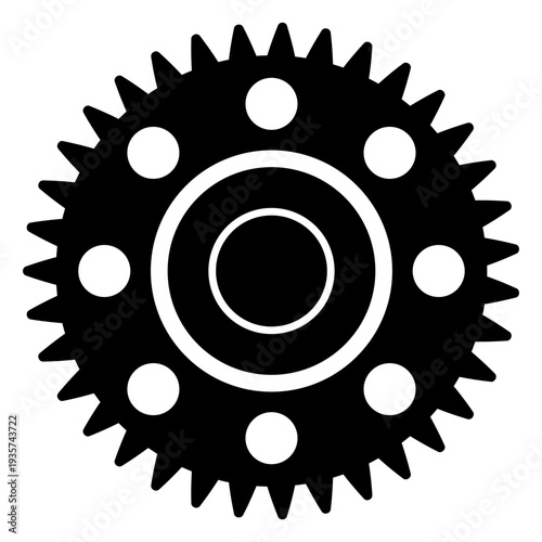 Gear hole cogwheel pinion gear wheel detailed silhouette