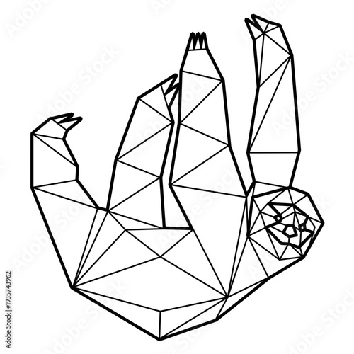 Sloth hanging polygonal
