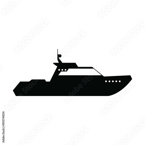 Cabin cruiser boat silhouette