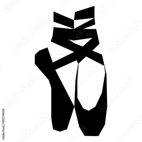 Ballet pointe shoe ribbon foot leg ankle silhouette