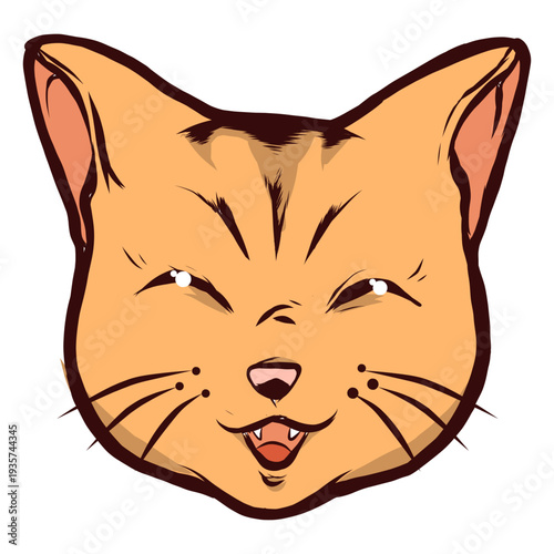 Cat muzzle happy happiness whisker ear illustration