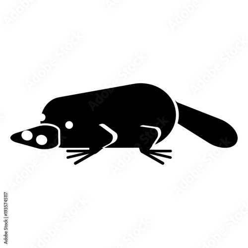 Platypus leg tail beak duckbill detailed silhouette animal