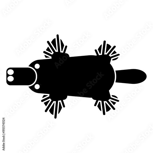 Platypus tail leg beak duckbill detailed silhouette animal