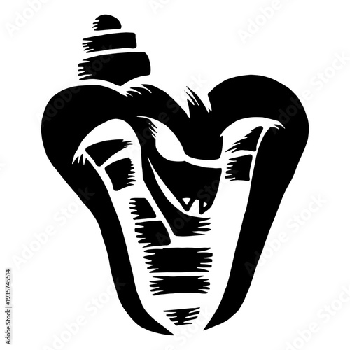 Cobra snake tooth silhouette tattoo detailed