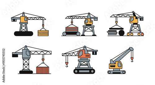 Cargo Crane Line art vector dynamic creative tone