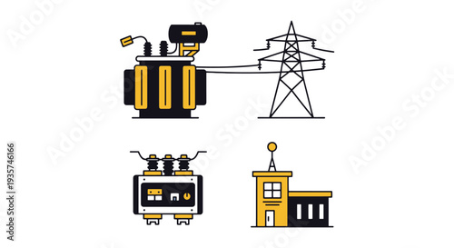 Electric Substation soft elegant tone illustration