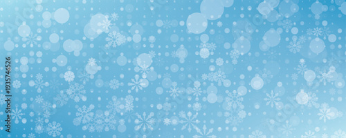 Random falling snow flakes wallpaper. Snowfall dust freeze granules. Snowfall sky white teal blue background. Many snowflakes february vector. Snow nature scenery.
