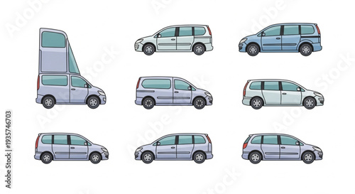 Collection of Diverse Minivans and MPVs in Various Styles.