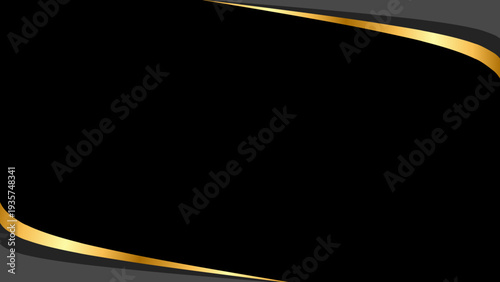 Elegant Dark Background with Golden Curved Lines for Premium Branding and Design Projects
