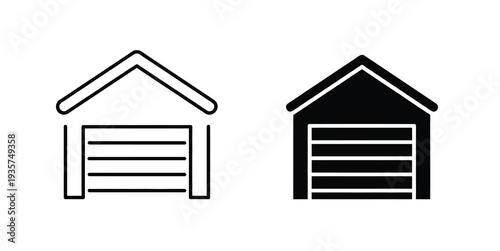 Garage Building Icon Set Automotive Logo Vector Collection