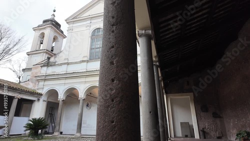 Ancient Atrium Courtyard Of Basilica San Clemente Rome