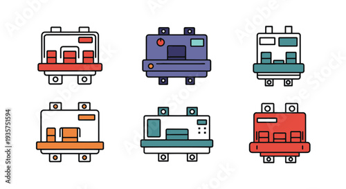 Circuit Breaker Line art creative abstract color vector