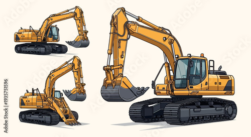 Heavy duty excavator machinery for construction projects