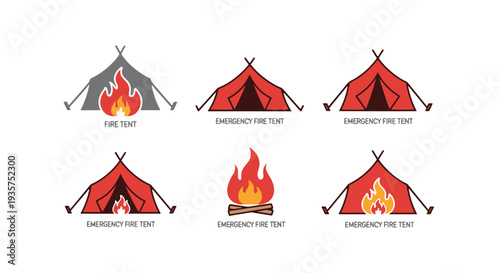 Emergency Fire Tent modern bold tone illustration