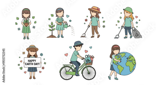 Children celebrating Earth Day with eco-friendly activities