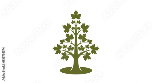 Green tree illustration on white background