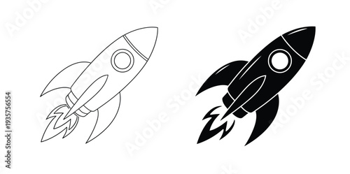 Rocket Icon Symbol Logo Vector Illustration for Web Design