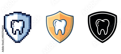 Pixelated, modern, and minimalist tooth shields in trio design