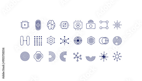 Vector illustration of a set of blue and white numbers and water drops featuring a flat design icon collection for business web and internet website interface signs